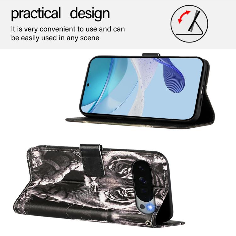 For Google Pixel 11 Pro XL Colored Drawing Pattern Plain Weave Leather Phone Case