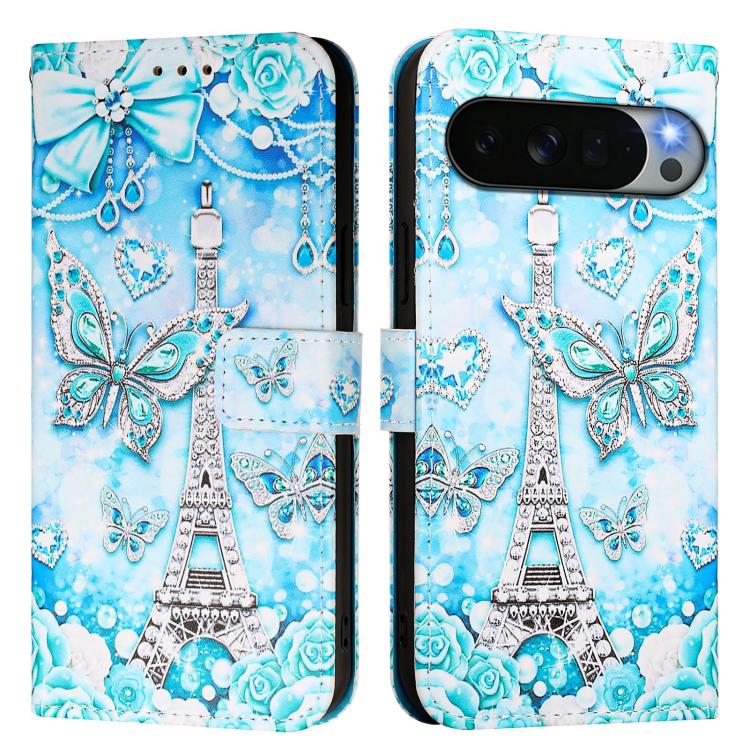 For Google Pixel 11 Pro XL Colored Drawing Pattern Plain Weave Leather Phone Case