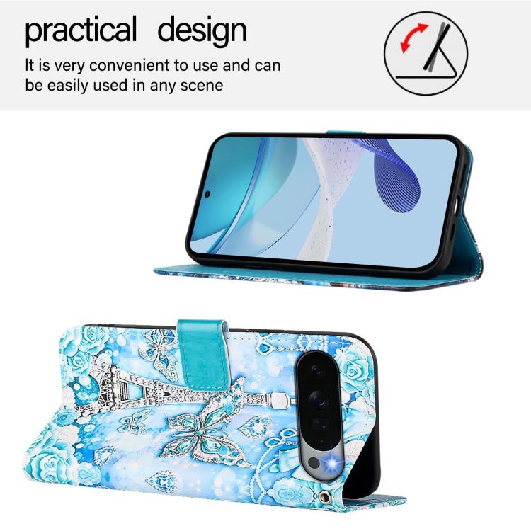 For Google Pixel 11 Pro XL Colored Drawing Pattern Plain Weave Leather Phone Case