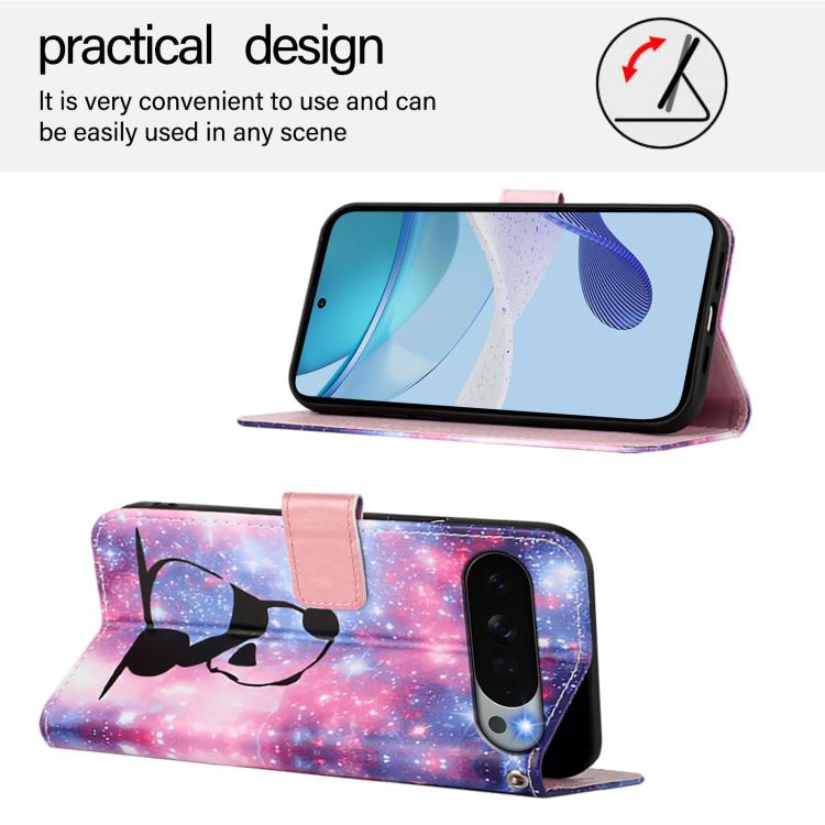 For Google Pixel 11 Pro XL Colored Drawing Pattern Plain Weave Leather Phone Case