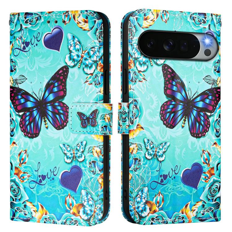 For Google Pixel 11 Pro XL Colored Drawing Pattern Plain Weave Leather Phone Case