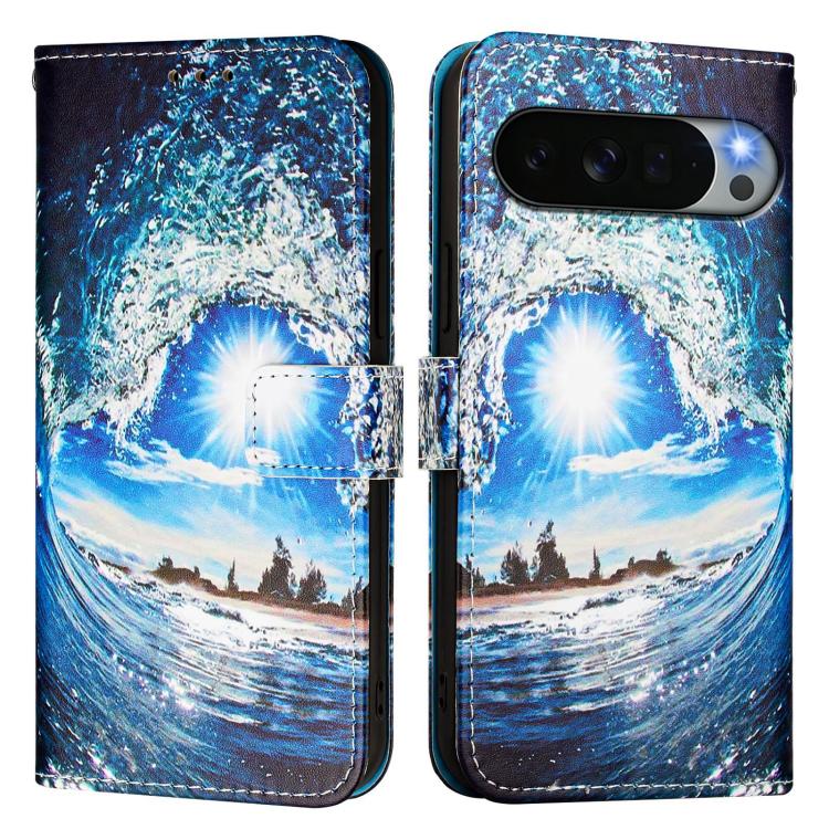 For Google Pixel 11 Pro XL Colored Drawing Pattern Plain Weave Leather Phone Case