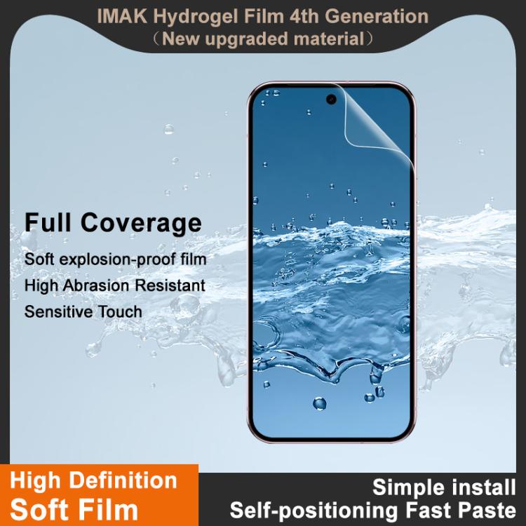 For Google Pixel 10 / 10 Pro imak 4th Generation Full Coverage Screen Hydrogel Film, Support Fingerprint Unlocking