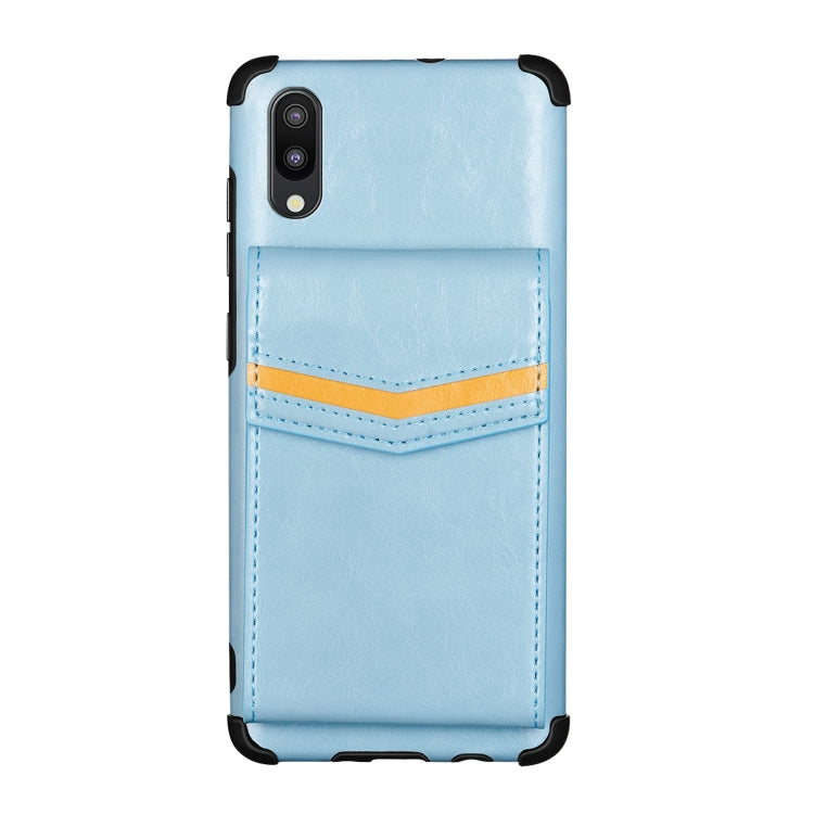 For Samsung Galaxy A10 / M10 Flip Card Bag Copper Buckle TPU + PU Leather Back Cover Shockproof Case with Card Slots & Photo Frame