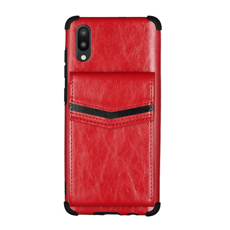 For Samsung Galaxy A10 / M10 Flip Card Bag Copper Buckle TPU + PU Leather Back Cover Shockproof Case with Card Slots & Photo Frame