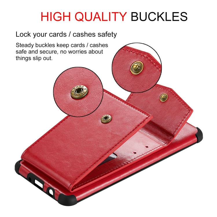 For Samsung Galaxy A10 / M10 Flip Card Bag Copper Buckle TPU + PU Leather Back Cover Shockproof Case with Card Slots & Photo Frame