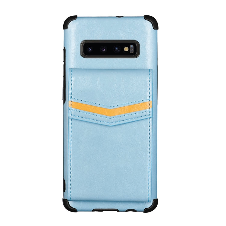 For Samsung Galaxy S10 Plus Flip Card Bag Copper Buckle TPU + PU Leather Back Cover Shockproof Case with Card Slots & Photo Frame