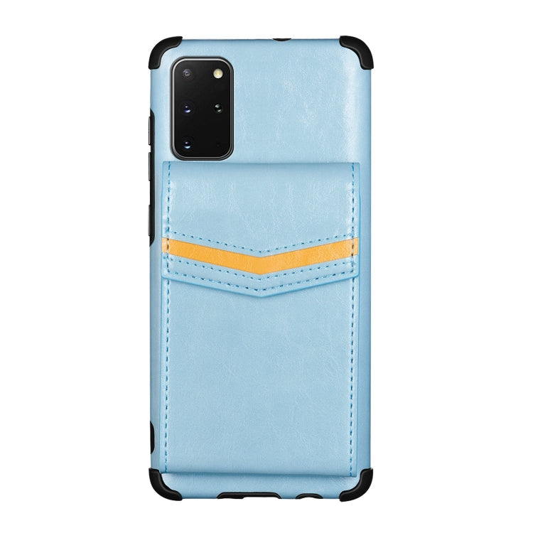 For Samsung Galaxy S20 Plus Flip Card Bag Copper Buckle TPU + PU Leather Back Cover Shockproof Case with Card Slots & Photo Frame