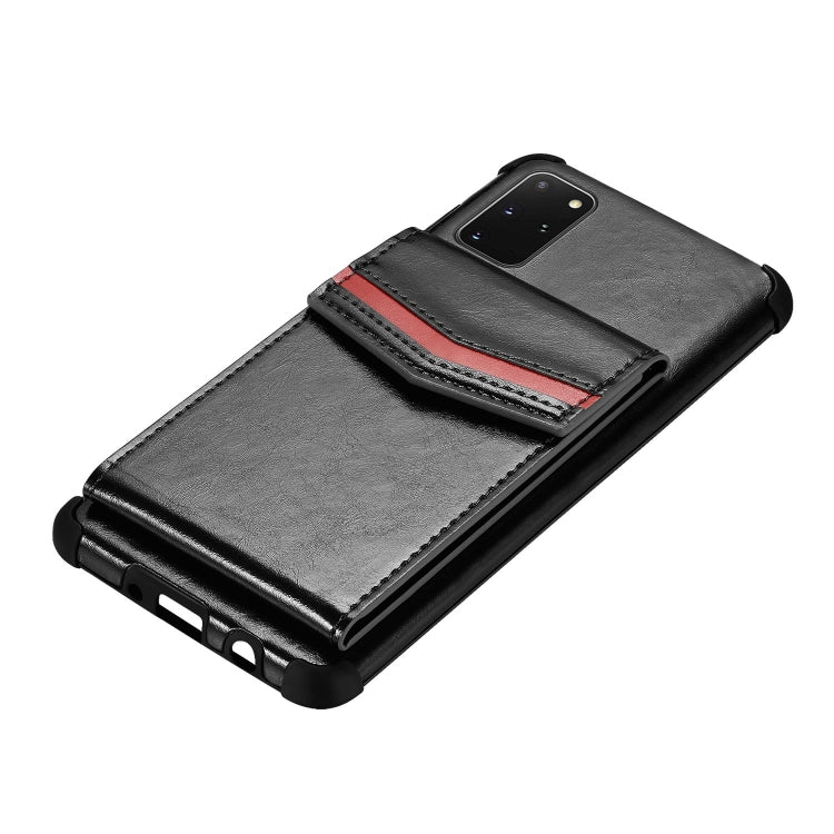 For Samsung Galaxy S20 Plus Flip Card Bag Copper Buckle TPU + PU Leather Back Cover Shockproof Case with Card Slots & Photo Frame