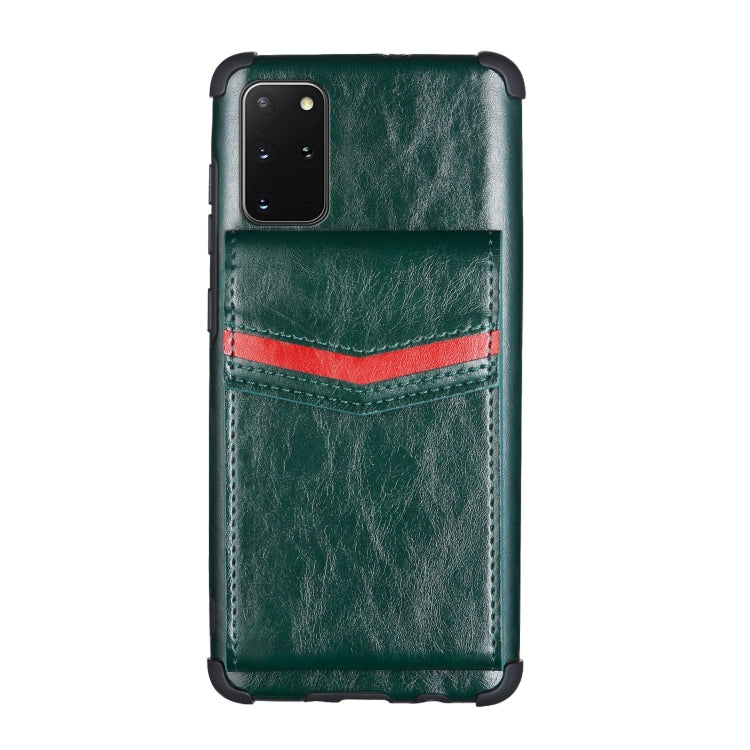 For Samsung Galaxy S20 Plus Flip Card Bag Copper Buckle TPU + PU Leather Back Cover Shockproof Case with Card Slots & Photo Frame