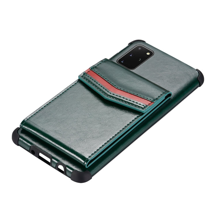 For Samsung Galaxy S20 Plus Flip Card Bag Copper Buckle TPU + PU Leather Back Cover Shockproof Case with Card Slots & Photo Frame