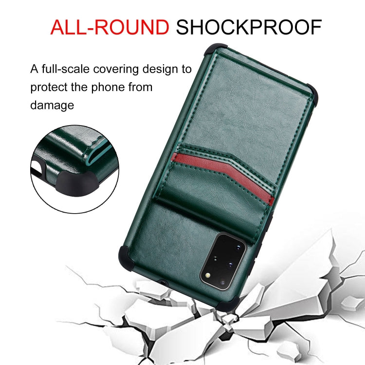 For Samsung Galaxy S20 Plus Flip Card Bag Copper Buckle TPU + PU Leather Back Cover Shockproof Case with Card Slots & Photo Frame