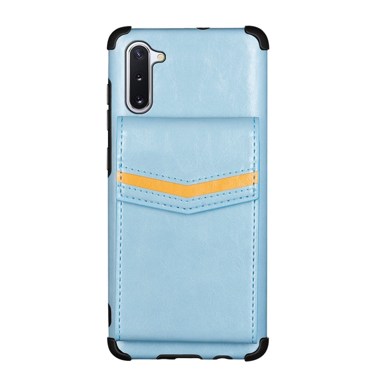 For Samsung Galaxy Note 10 Flip Card Bag Copper Buckle TPU + PU Leather Back Cover Shockproof Case with Card Slots & Photo Frame