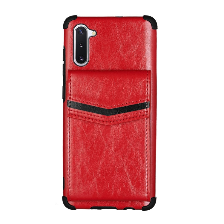 For Samsung Galaxy Note 10 Flip Card Bag Copper Buckle TPU + PU Leather Back Cover Shockproof Case with Card Slots & Photo Frame