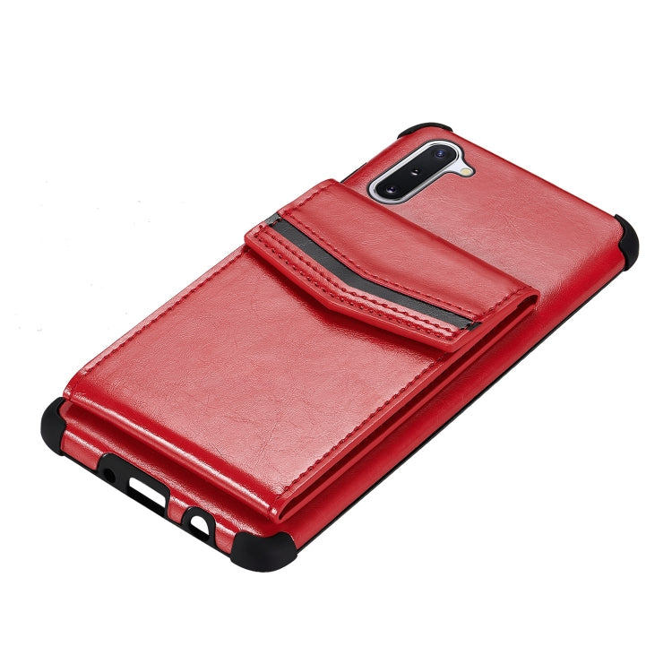 For Samsung Galaxy Note 10 Flip Card Bag Copper Buckle TPU + PU Leather Back Cover Shockproof Case with Card Slots & Photo Frame
