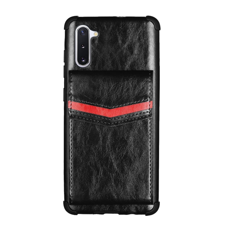 For Samsung Galaxy Note 10 Flip Card Bag Copper Buckle TPU + PU Leather Back Cover Shockproof Case with Card Slots & Photo Frame