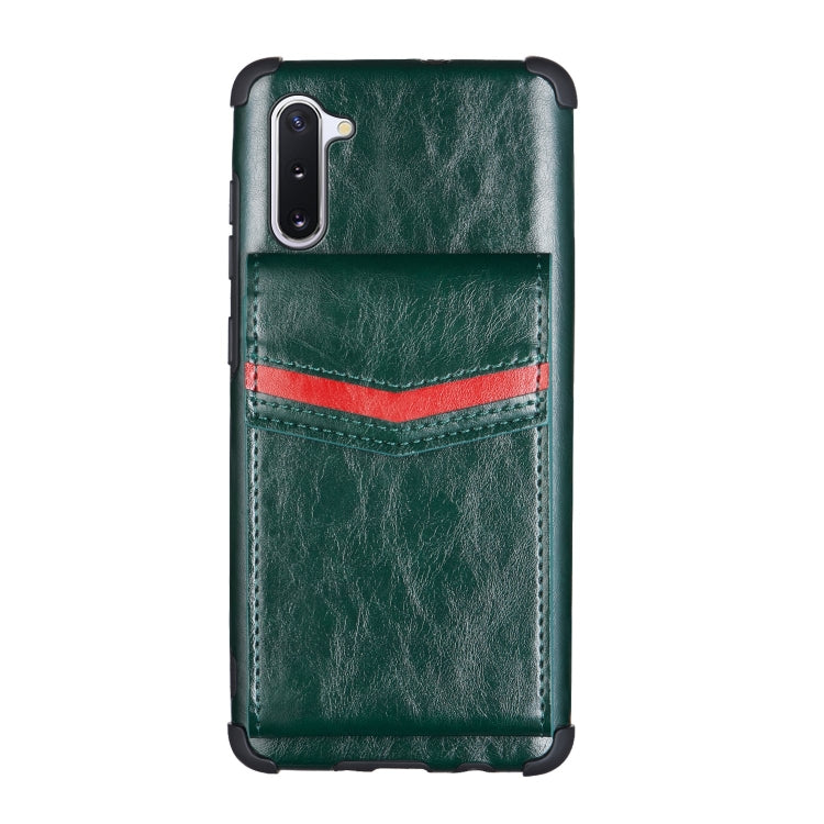 For Samsung Galaxy Note 10 Flip Card Bag Copper Buckle TPU + PU Leather Back Cover Shockproof Case with Card Slots & Photo Frame