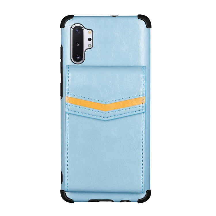 For Samsung Galaxy Note 10 Plus Flip Card Bag Copper Buckle TPU + PU Leather Back Cover Shockproof Case with Card Slots & Photo Frame