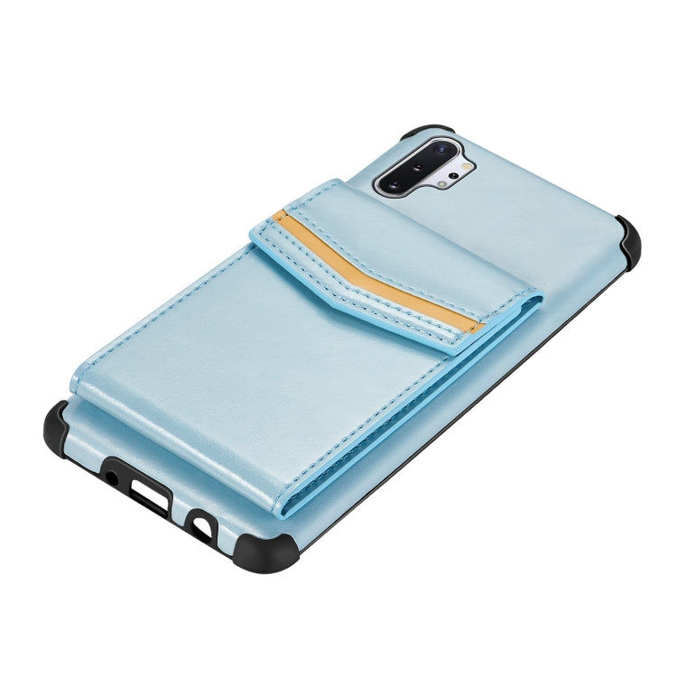 For Samsung Galaxy Note 10 Plus Flip Card Bag Copper Buckle TPU + PU Leather Back Cover Shockproof Case with Card Slots & Photo Frame