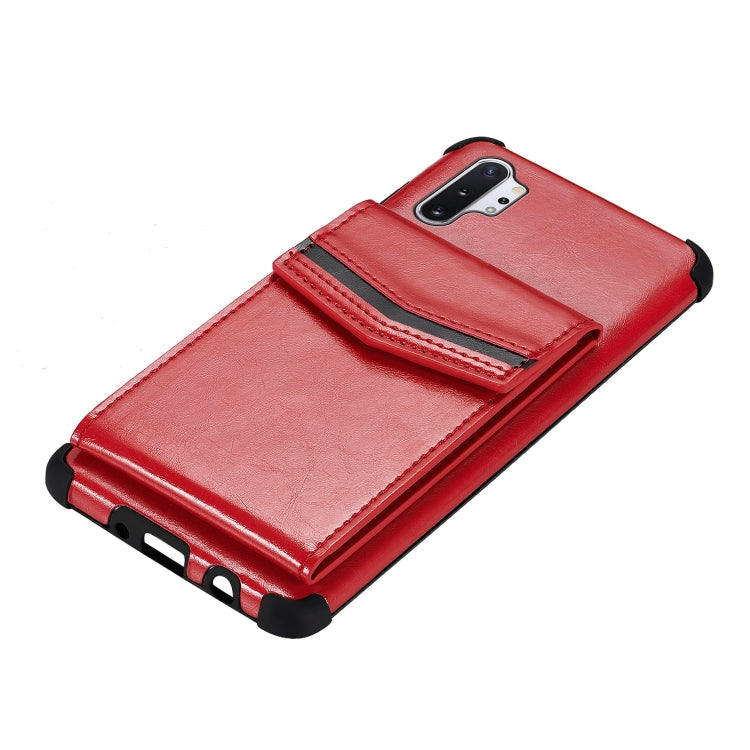 For Samsung Galaxy Note 10 Plus Flip Card Bag Copper Buckle TPU + PU Leather Back Cover Shockproof Case with Card Slots & Photo Frame