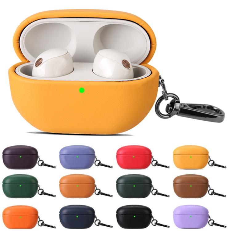 For Sony WF-1000XM5 Oily Leather Split Earphone Case
