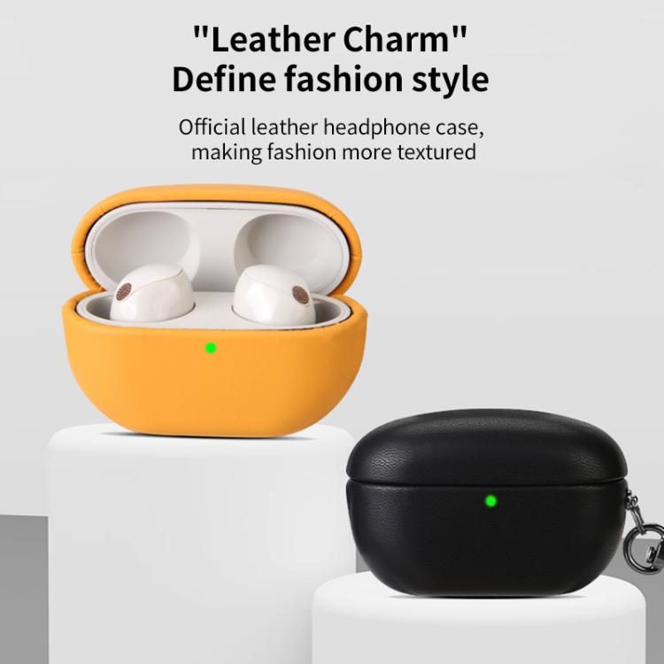 For Sony WF-1000XM5 Oily Leather Split Earphone Case