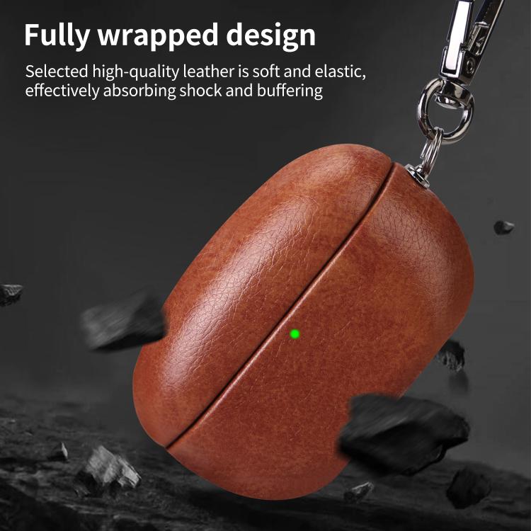 For Sony WF-1000XM5 Oily Leather Bluetooth Earphone Protective Case