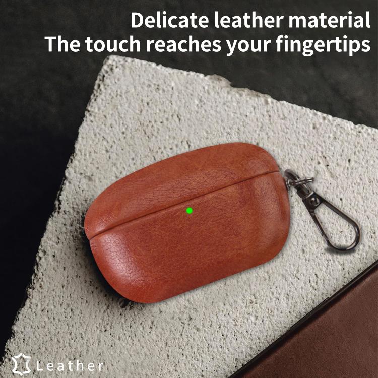 For Sony WF-1000XM5 Oily Leather Bluetooth Earphone Protective Case