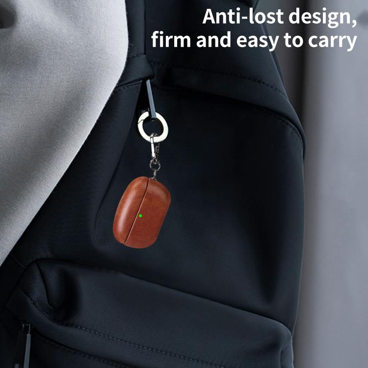 For Sony WF-1000XM5 Oily Leather Bluetooth Earphone Protective Case