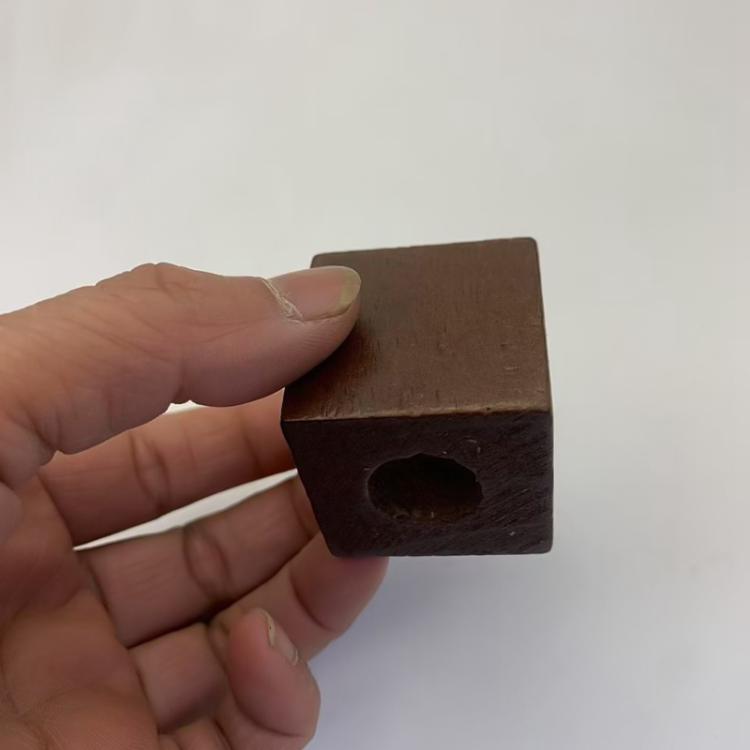 3.5x3.5cm Solid Wood Fridge Magnet Creative Hydroponic Glass Flower Arrangement - Walnut + Magnet + Tube