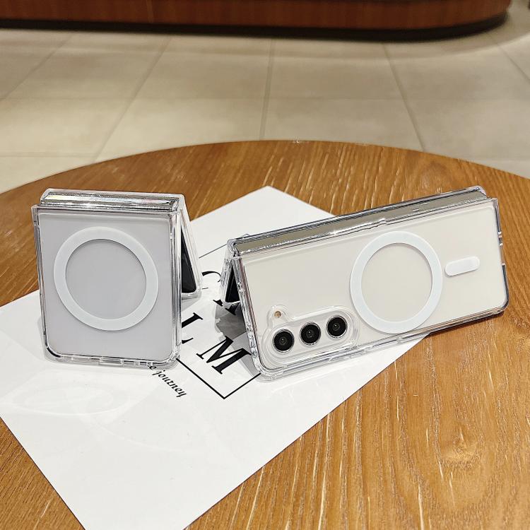 For Samsung Galaxy Z Fold6 5G Large Hole Camera MagSafe Magnetic Clear Acrylic TPU Case - Transparent