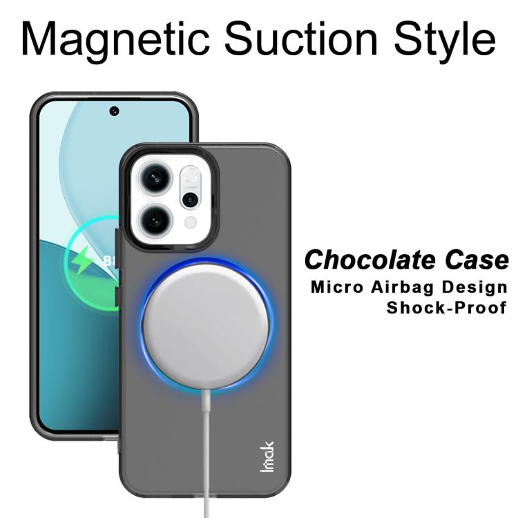 For OPPO Reno14 F 5G Global IMAK Chocolate Series TPU + PET MagSafe Phone Case - Black
