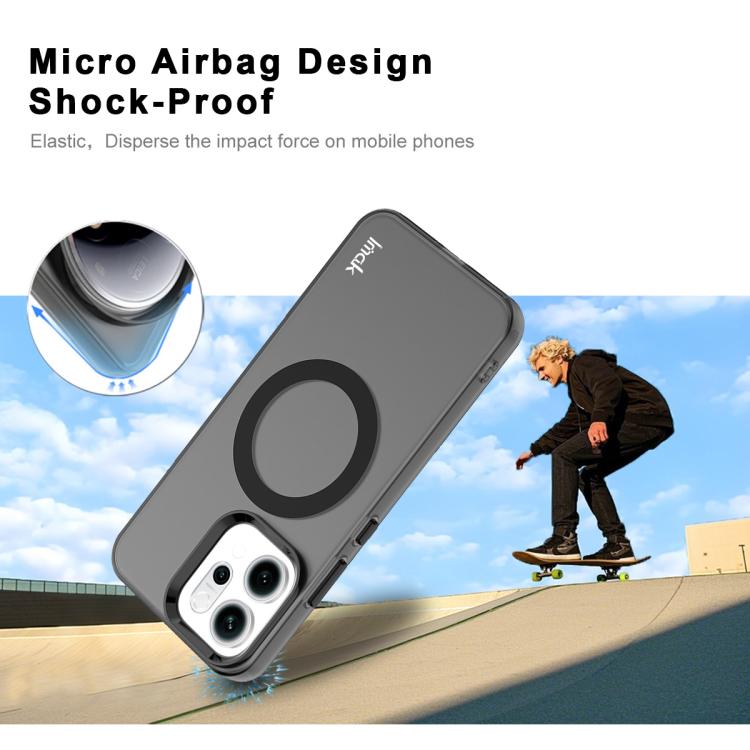 For OPPO Reno14 F 5G Global IMAK Chocolate Series TPU + PET MagSafe Phone Case - Black