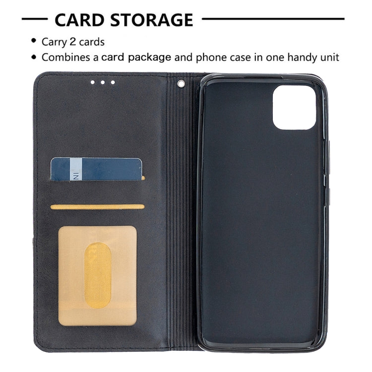 For OPPO Realme C11 Rhombus Texture Horizontal Flip Magnetic Leather Case with Holder & Card Slots