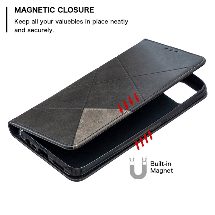 For OPPO Realme C11 Rhombus Texture Horizontal Flip Magnetic Leather Case with Holder & Card Slots