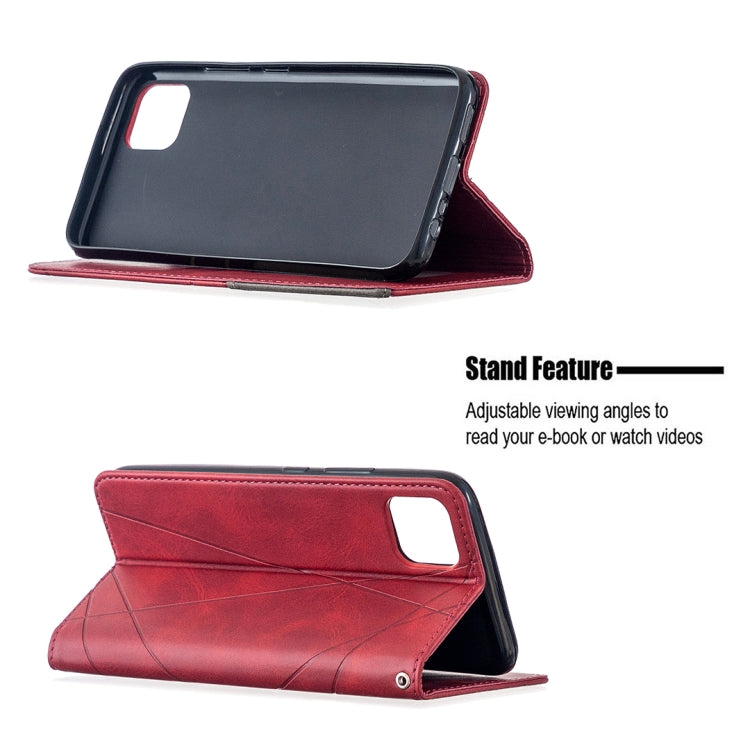 For OPPO Realme C11 Rhombus Texture Horizontal Flip Magnetic Leather Case with Holder & Card Slots