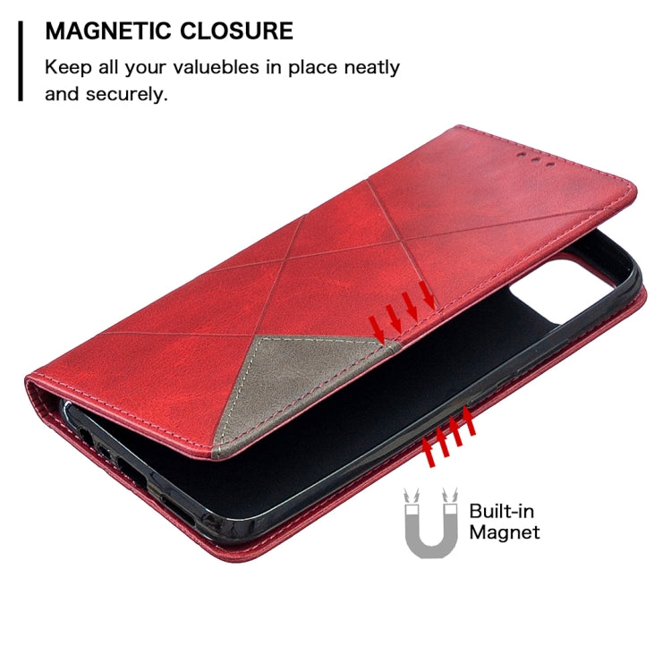 For OPPO Realme C11 Rhombus Texture Horizontal Flip Magnetic Leather Case with Holder & Card Slots