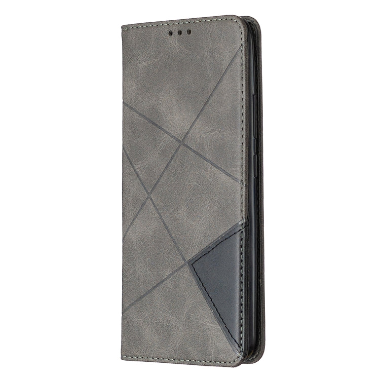 For OPPO Realme C11 Rhombus Texture Horizontal Flip Magnetic Leather Case with Holder & Card Slots