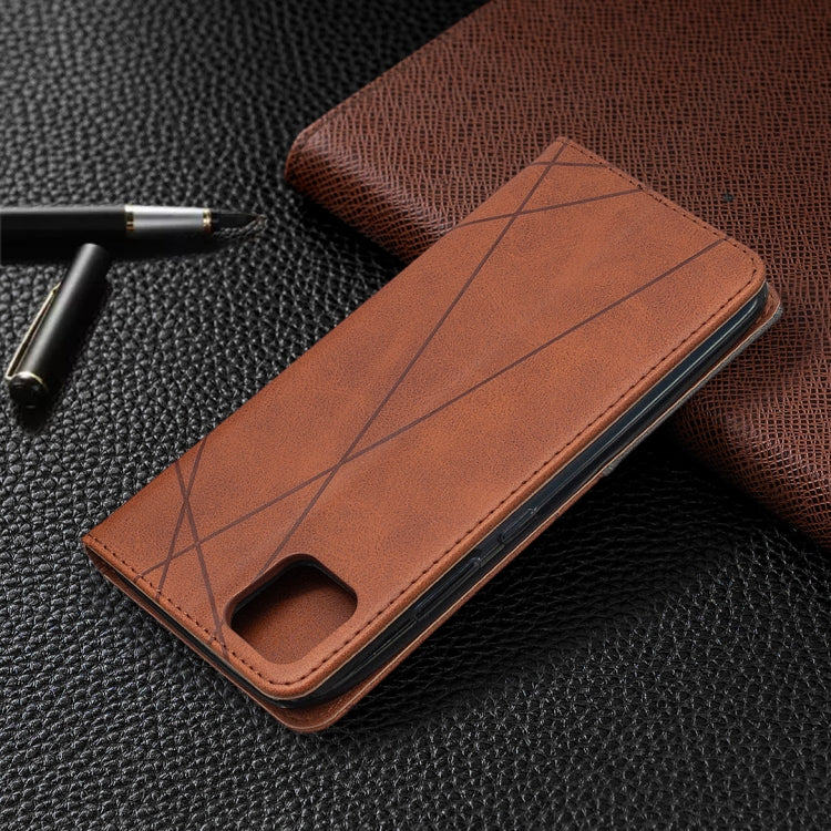 For OPPO Realme C11 Rhombus Texture Horizontal Flip Magnetic Leather Case with Holder & Card Slots