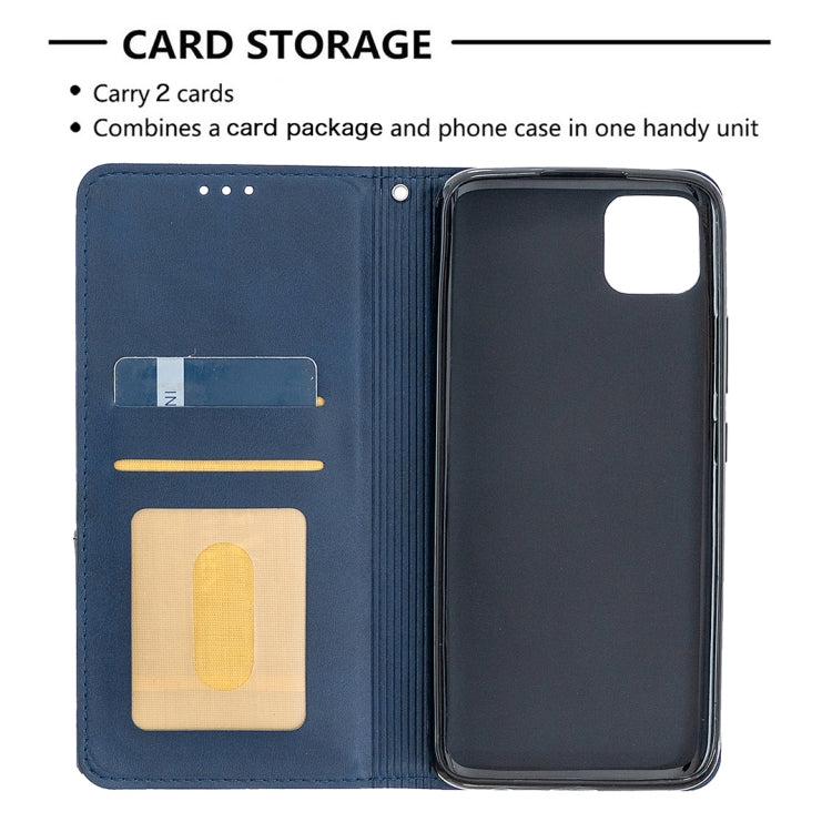 For OPPO Realme C11 Rhombus Texture Horizontal Flip Magnetic Leather Case with Holder & Card Slots