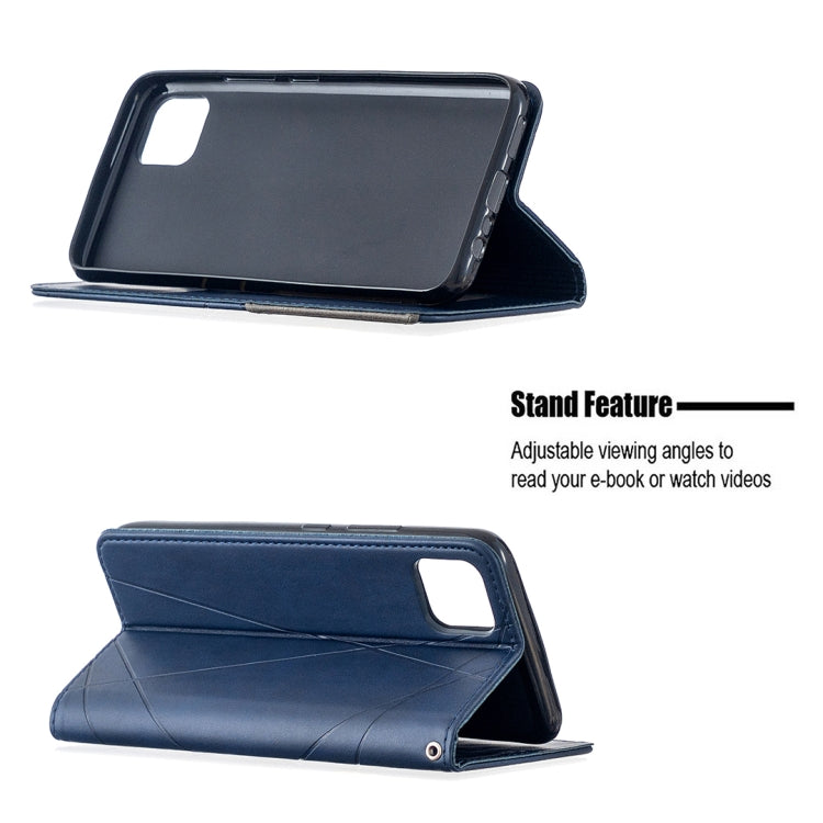 For OPPO Realme C11 Rhombus Texture Horizontal Flip Magnetic Leather Case with Holder & Card Slots