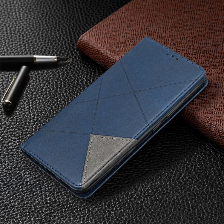 For OPPO Realme C11 Rhombus Texture Horizontal Flip Magnetic Leather Case with Holder & Card Slots