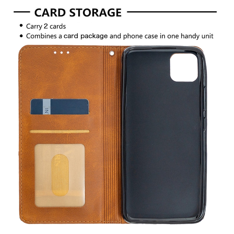 For OPPO Realme C11 Rhombus Texture Horizontal Flip Magnetic Leather Case with Holder & Card Slots