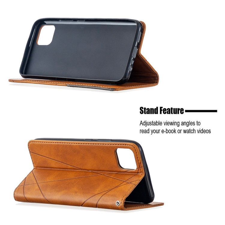 For OPPO Realme C11 Rhombus Texture Horizontal Flip Magnetic Leather Case with Holder & Card Slots