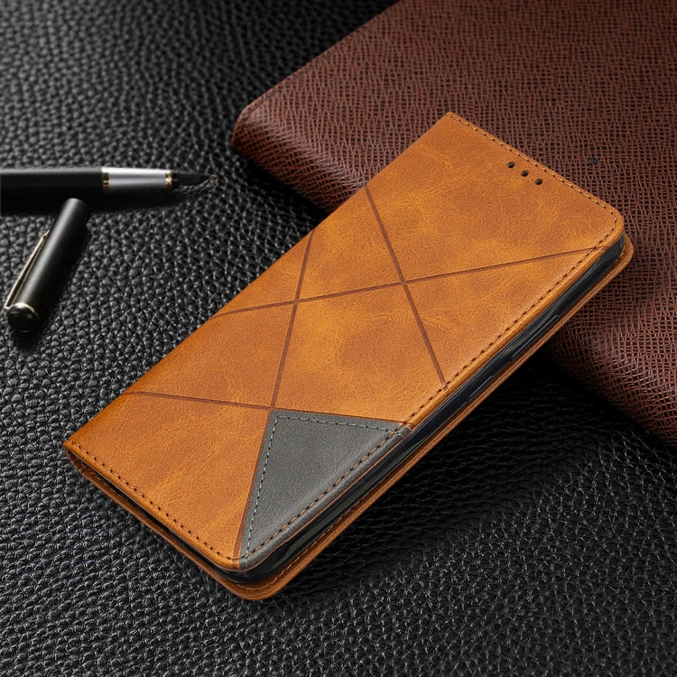 For OPPO Realme C11 Rhombus Texture Horizontal Flip Magnetic Leather Case with Holder & Card Slots