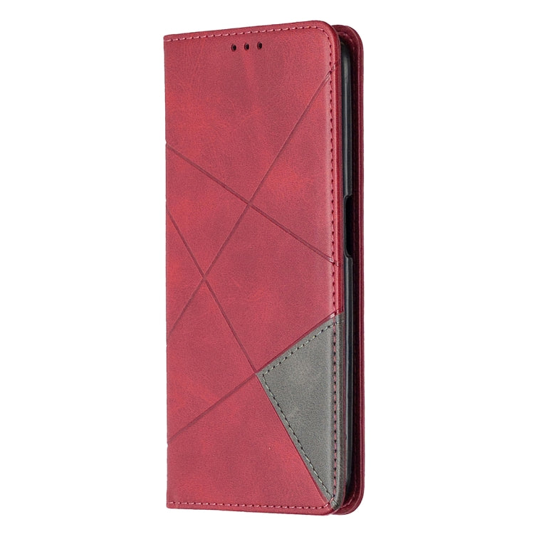 For OPPO Realme 6 Rhombus Texture Horizontal Flip Magnetic Leather Case with Holder & Card Slots