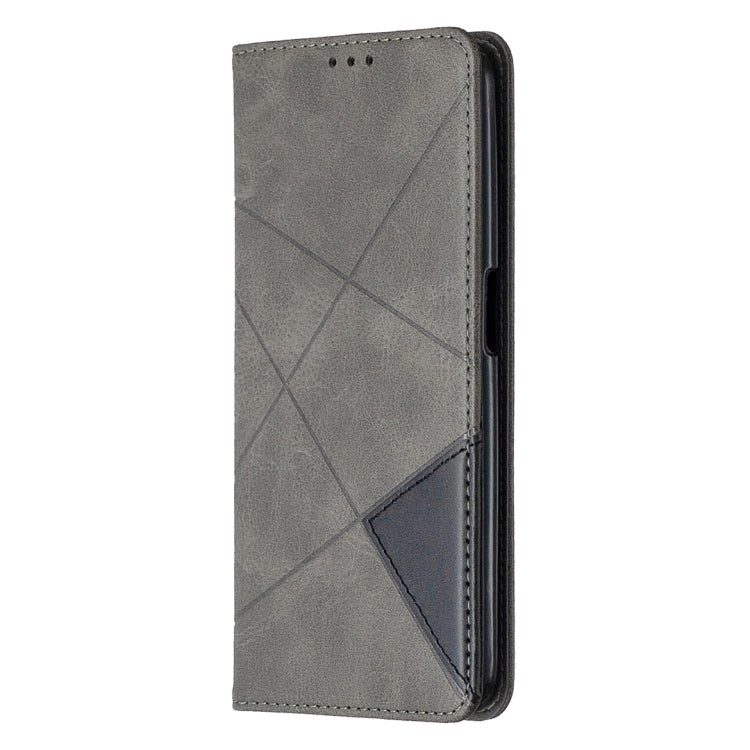 For OPPO Realme 6 Rhombus Texture Horizontal Flip Magnetic Leather Case with Holder & Card Slots