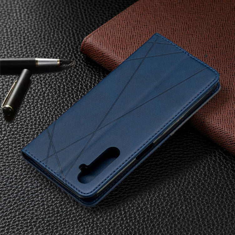 For OPPO Realme 6 Rhombus Texture Horizontal Flip Magnetic Leather Case with Holder & Card Slots