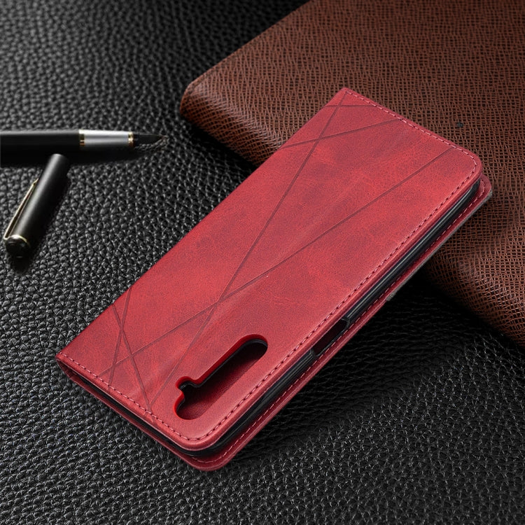 For OPPO Realme 6 Pro Rhombus Texture Horizontal Flip Magnetic Leather Case with Holder & Card Slots