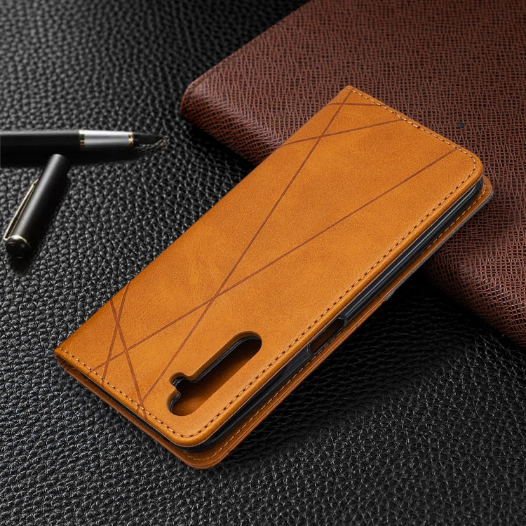 For OPPO Realme 6 Pro Rhombus Texture Horizontal Flip Magnetic Leather Case with Holder & Card Slots